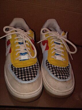 Nike AF1 Shadow Air Force 1 Patchwork White Blue Size 9.5 GS New DM8076-100